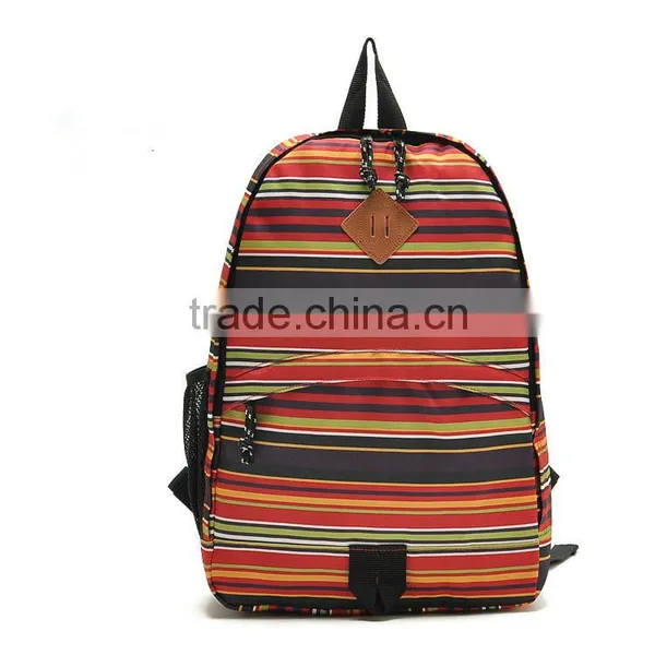 Canvas Backpack 2016 New Fashion Backpack Stripe Sport Backpack Quality Choice photo-3