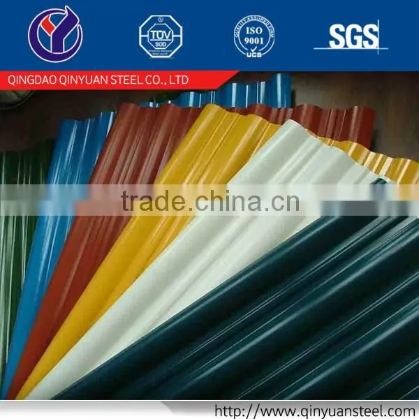 Qinyuan 800mm Width Metal Roofing Tile With Customized,factory Price Coloured Corrugated Galvanized Metal Sheet photo-2