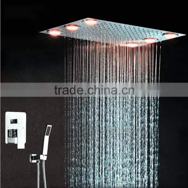 Embed Ceiling Bath Shower 2 in 1 Multiple Color Remote Control Electric Shower Set With Led Light Bathroom Shower Set photo-3