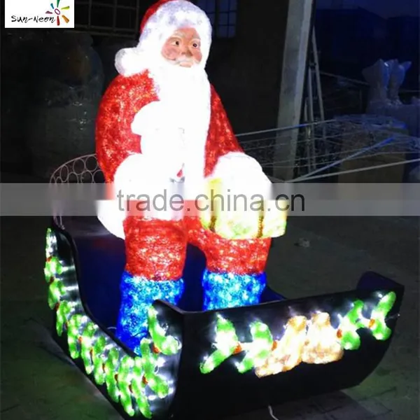 Christmas Moose Car Santa in Car Christmas Decoration Santa Sleigh Decoration Light Christmas Light With Santa and Reindeer photo-3