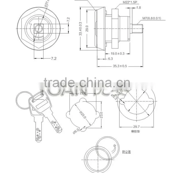 Security Cylinder Cabinet Door Locks With Dust Cap photo-2