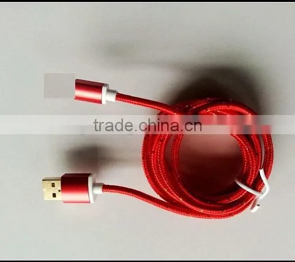 Colourful Braided Micro v8 and I5 Gold Plated Usb Cable With Aluminium Alloy Shell photo-4