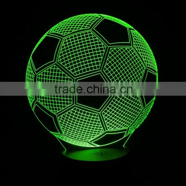 3D Optical Illusion Football Night Lamp Night Light 10 Colorful LEDs Ultra-thin Acrylic Light Panel AA Battery or DC 5V photo-6