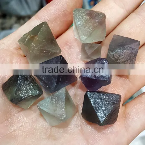 Wholesale Rainbow Fluorite Octahedron Rough Crystal Tumble Stone photo-2