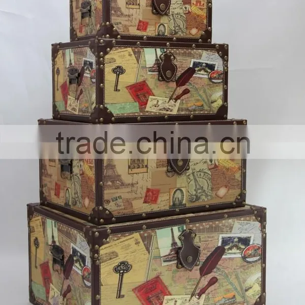 Vintage Decorative Wooden Storage Trunk Box photo-6