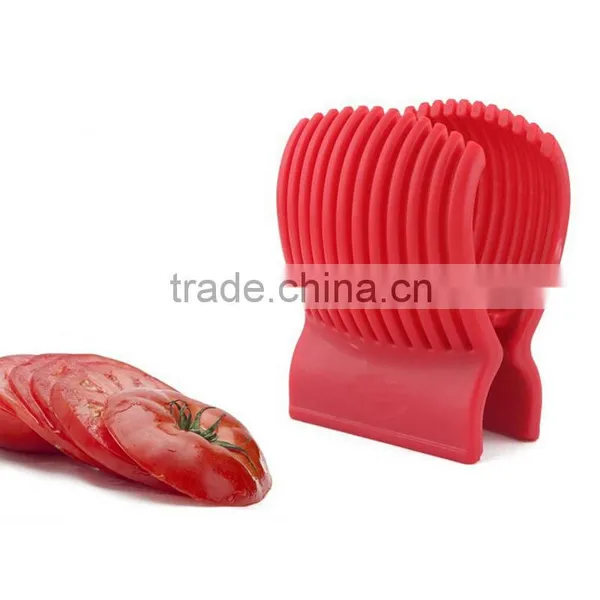 Good Quality Red Tomato Holder Slicer Guide Potato/Onion Fruit Vegetable Cutter Tools Kitchen Tools Vegetable Spiralizer photo-3