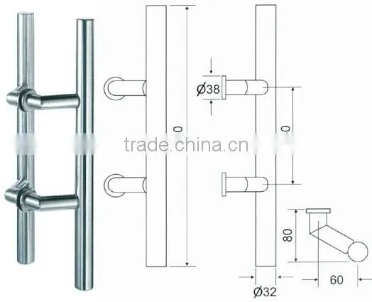 Dia30 Stainless Steel Brass Insert Tubing Door handle