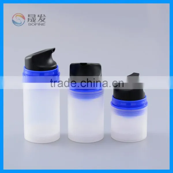 Plastic Cosmetic Airless Bottle With Clear Cap photo-3