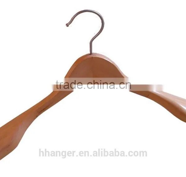 The HEAD Natural Wooden Suit Hanger With / Without Notches, Rubber Coated Soft Anti Slip Finishing , Basic Style Coat Hanger photo-5