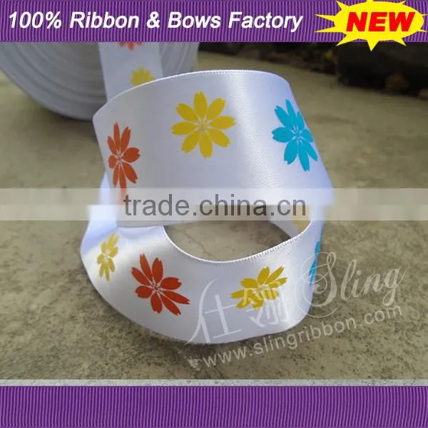 Flower Printed Satin Ribbon For Daily USE photo-2
