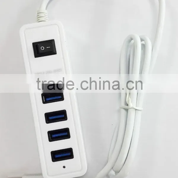Hot Products Usb3.0 4 Por Hub, 4 Port Usb 3.0 Hub From Usb Hub Suppliers With a Switch of Black and White Plastic photo-5