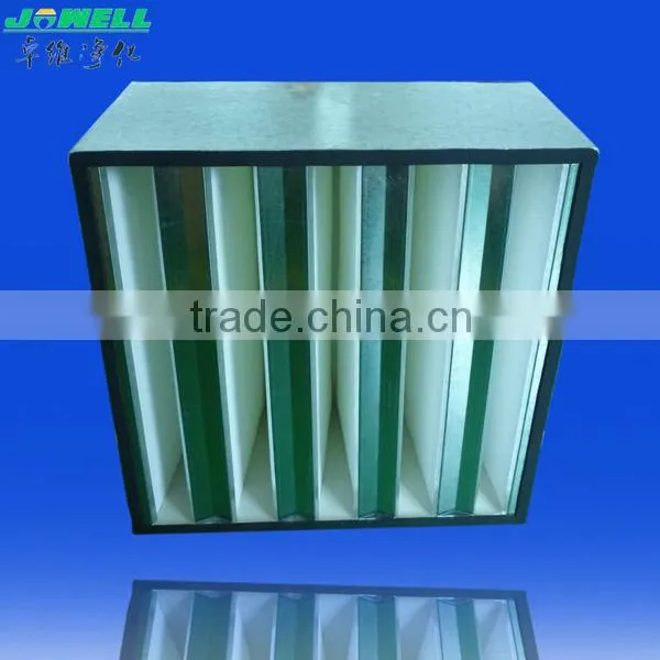 JOWELL&Glassfiber Filter Medium V-Bank Air Filte for Cleanroom