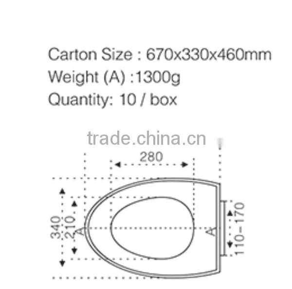 FG720PP-- Ergonomic Flushable Toilet Seat Cover pp Material Elongated Toielt Seat photo-2
