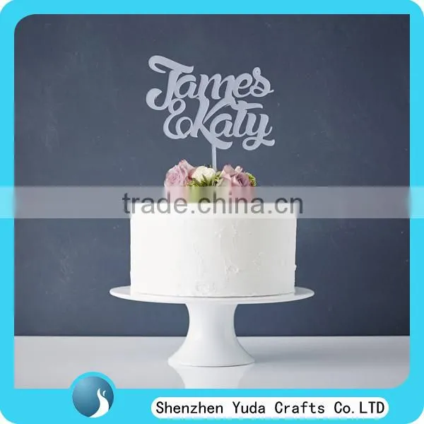 Silhouette Leaning Bride Groom Name Acrylic Wedding Cake Topper photo-3