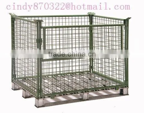 wire mesh pallet container(collapsible stroage cage)