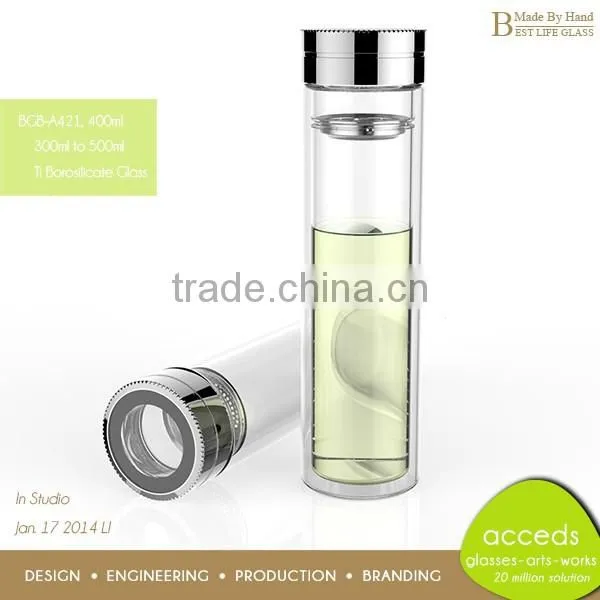 Funky Handmade Ti-Borosilicate Glass Heat-Resistant Tea Filter Bottle photo-2