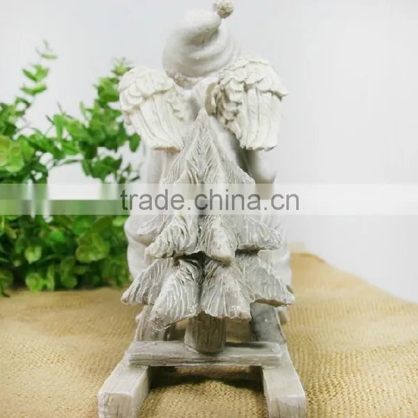 Winter Christmas Resin Angel Boy Angel Figurines photo-3