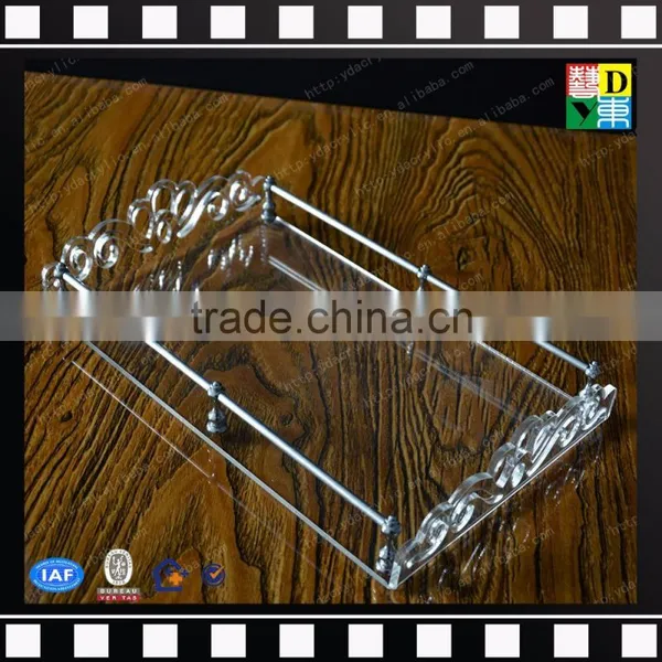 Contemporary Stainless Steel High Quality Tableware Rectangular Size Tray Acrylic Serving Tray photo-2