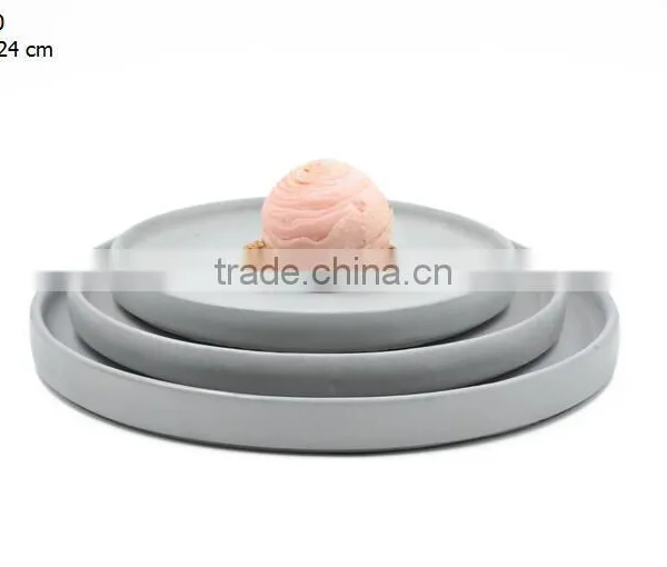 Industrial Decor Hexagonal Tray Cement Flower Tea Pot Tray photo-3