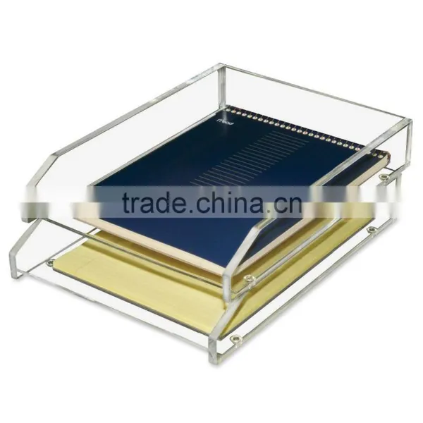 Custom Clear Acrylic Lucite Plexiglass 1 2 3 4 5 Tier Document Letter Tray photo-3