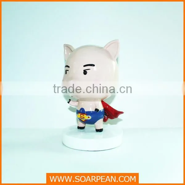 Indoor Customized Cartoon Vivid Fiberglass Pig Statue photo-4