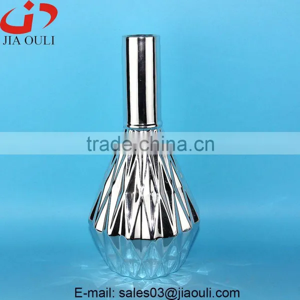 Quality Plating Silver Ceramic Flower Vases for Home Decor photo-2