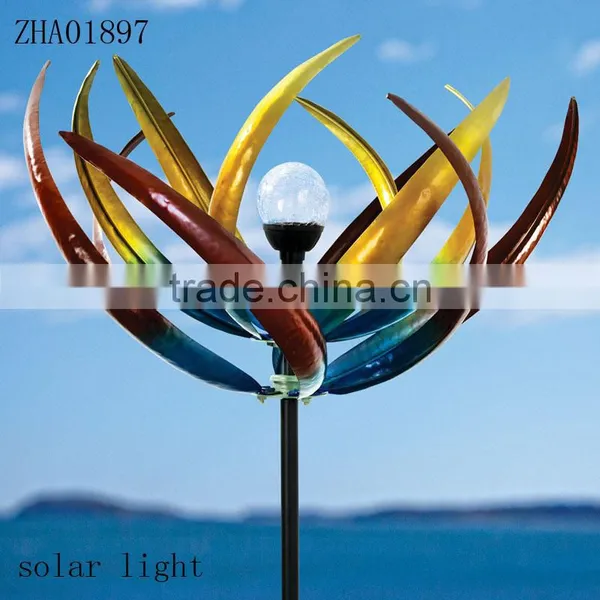 2017 New Design Metal Wind Spinner From Factory by Solar Power Garden Stake photo-3