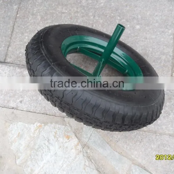 Wheel Barrow Wheel 14x4 Rubber Wheel 4.00-8 With Steel Rim photo-2