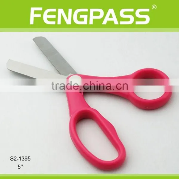 S2-1395 5" 2CR13 Stainless Steel ABS Plastic Handle Stationery Scissors / Kid Scissors Blunt Tip photo-2