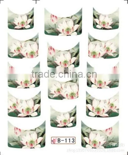 French Half Watermark Fiower Painting Nails Stick ,DIY Fashion Nail Art photo-2