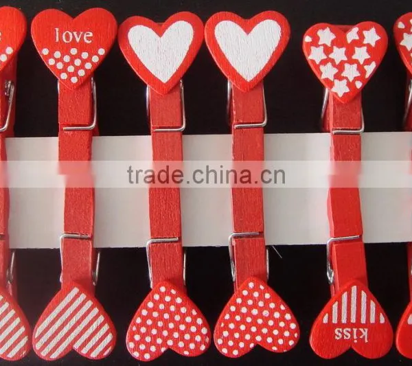 Small Craft Wood Cloth Peg With Iron Ring Factory photo-2