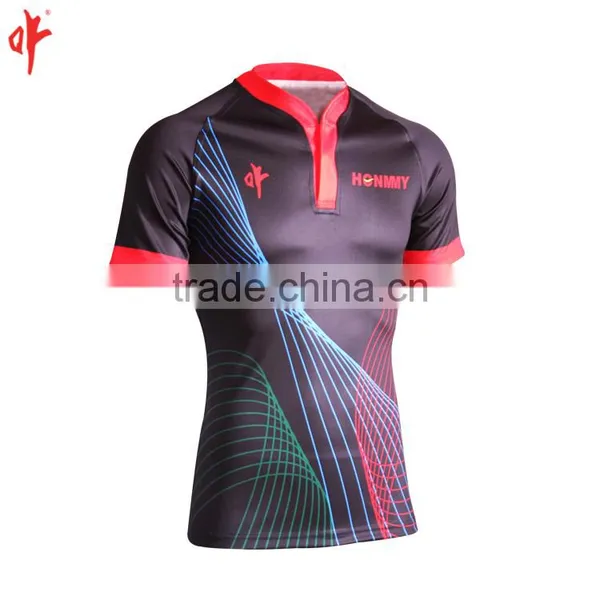 Football Rugby Jerseys,new Collar Plain Black Design photo-2