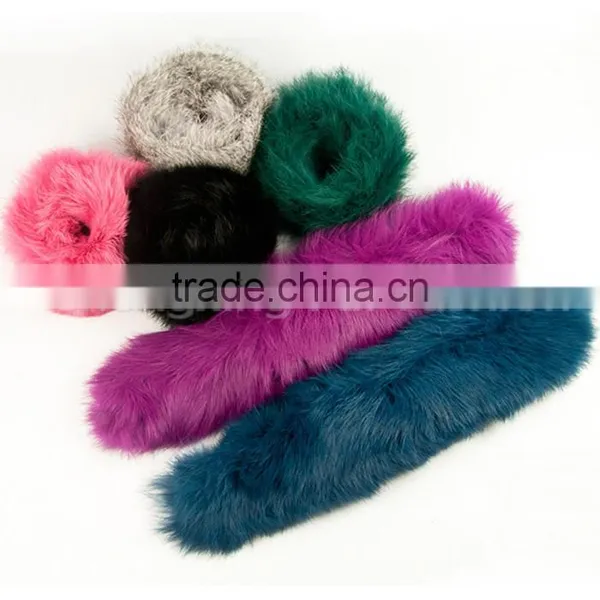 CX-A-28E New Arrival Women Cute Rabbit Fur Slap On Bracelets photo-3