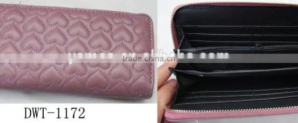 Hot Stripe PU Leather 2016 Lady New Popular Heart Wallet photo-2
