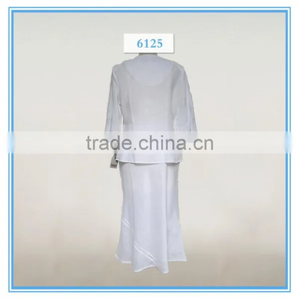 Ladies Fashinable 2 Pcs Skirt Embroidery Church Suit photo-3