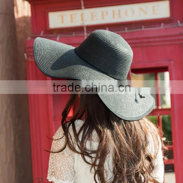 Zm40598b New Women Beach Hat Lady Cap Wide Brim Summer Sun Straw Hat photo-4