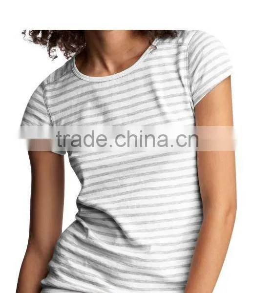 LATEST GIRLS STRIPED CREW NECK T SHIRT