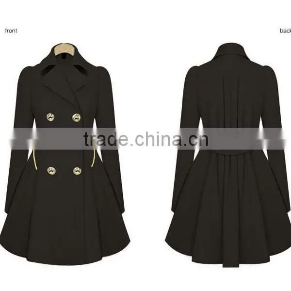 Women's Double Breasted Cinch Trench Coat photo-4