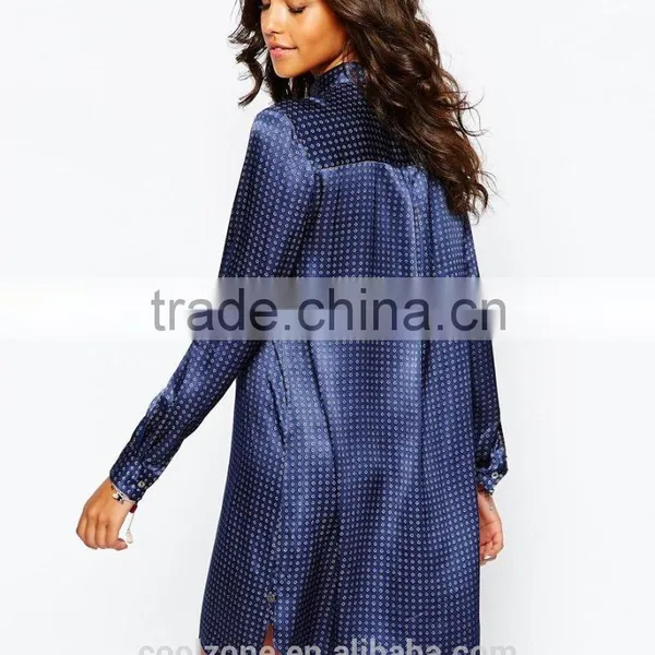 Relaxed Fit Point Collar Point Collar Print Pajama Fashion Lady Pajama photo-3