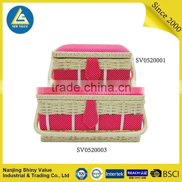 Full Cotton Fabric Covering Single Handle Oval Household Storage Basket photo-6