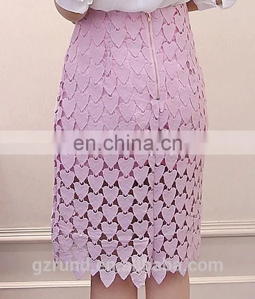 Latest Fashion High Waist Lace Heart Sweetly Skirt Mini Sexy Girl Night Club photo-3