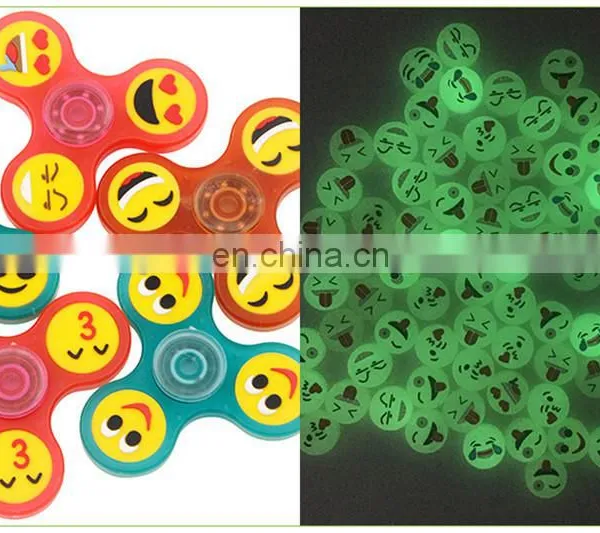 Emoji Hand Spinner Emoji Fidget Spinner EDC Finger Tips Luminous Glow in Dark Handspinner Tri Spinner Luminous Smiling Face Gyro photo-2