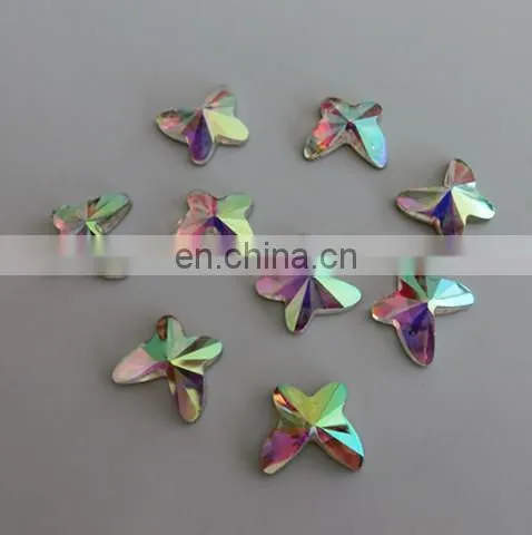 High Quality Butterfly Glass Rhinestone Loose Beads for Garment Accessories