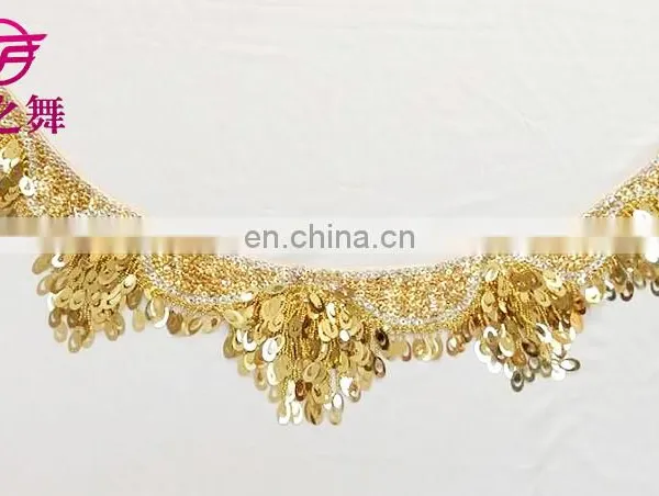 Y-2054 American Hot Sale Full Sequins Belly Dance Hip Scarf photo-4