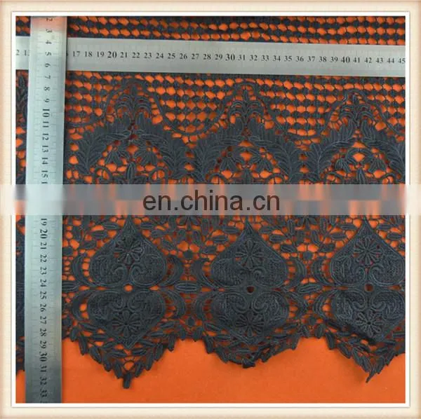 Latest Design Black Crochet Lace Wholesale Guipure Lace Fabric for Dress photo-5