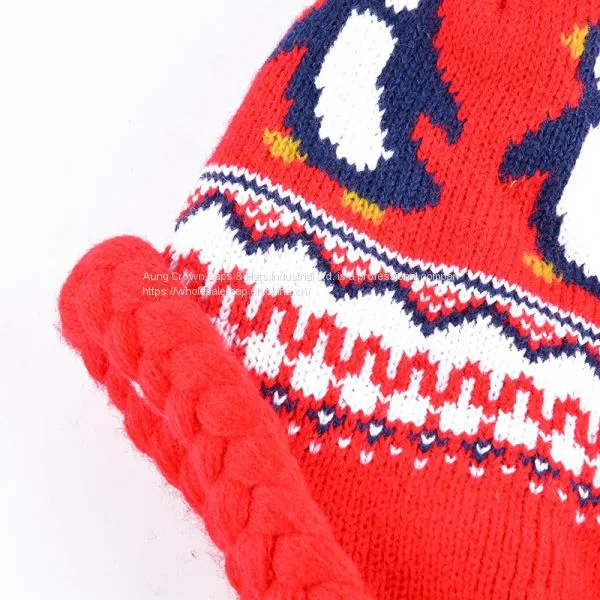 Wholesale Flat Embroidery Custom Knit Acrylic Beanie photo-5