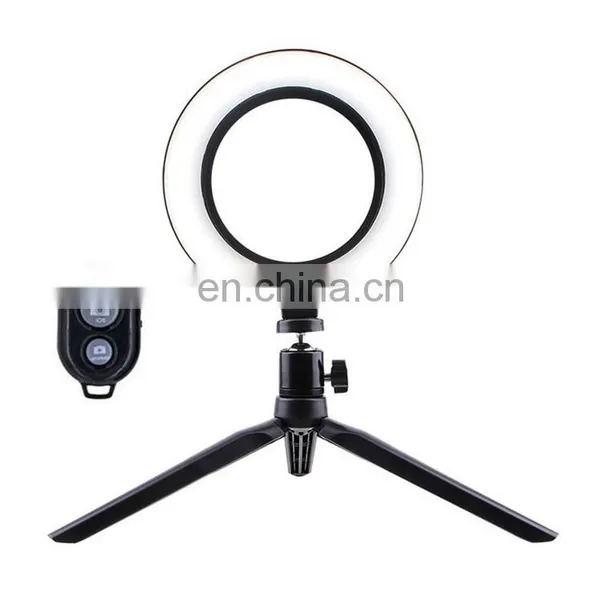Wholesale 6 Inch Live Photography Makeup Led Circle Ring Light With Tripod Stand Cell Phone Holder photo-2