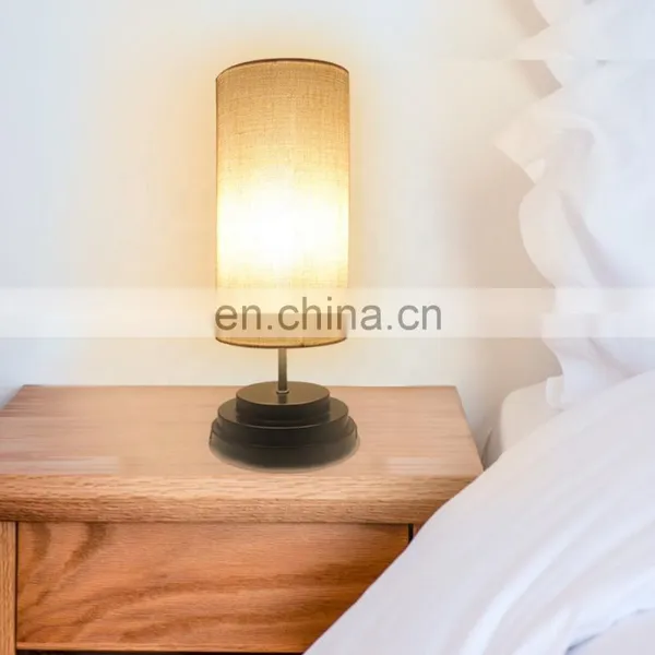 Factory Supply Good Price TC Cloth & Metal Material Decorative Hotel Bedroom Desk Light Led Table Lamp for Home Hotel Use photo-7