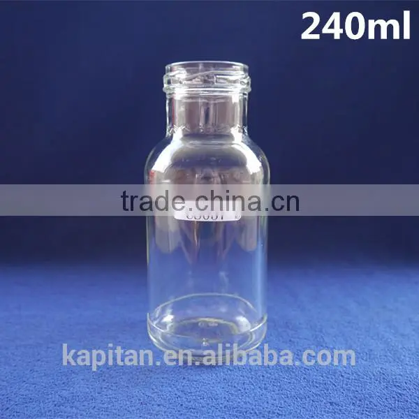 240ml Food Grade Wide Mouth Glass Bottle