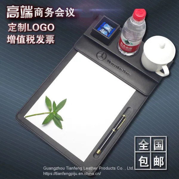 Meeting Clipboard Legal Size Leather Documents Notepad Holder With Pen Holder